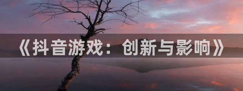 bbin视讯官网注册平台登录不上：《抖音游戏：创新与影响》